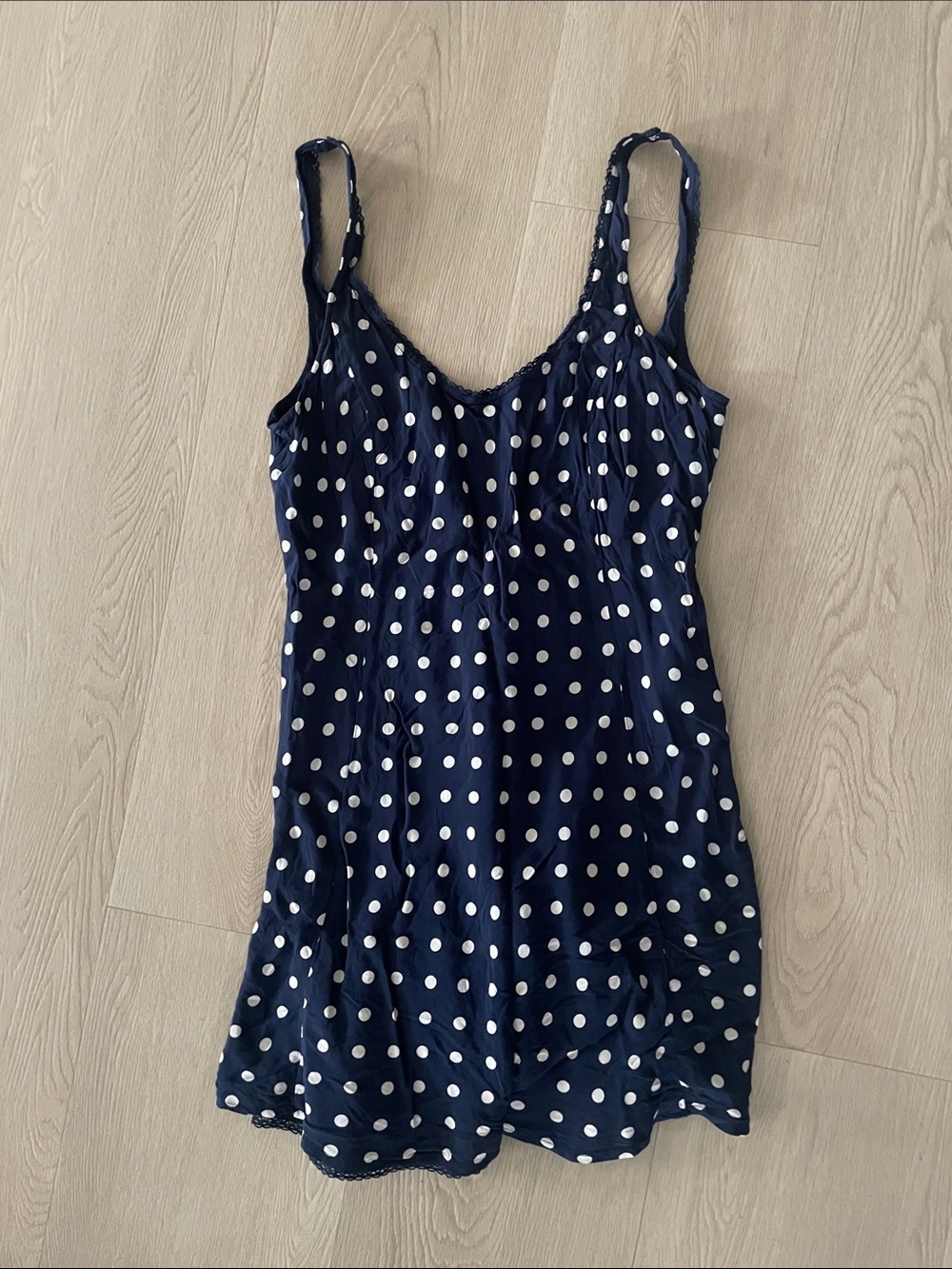 Navy Polka Dot Camisole Slip Top